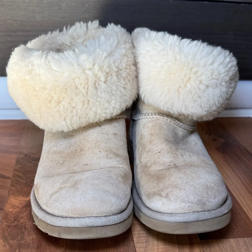 UGG Cream Sheepskin Boots with Plush Lining
